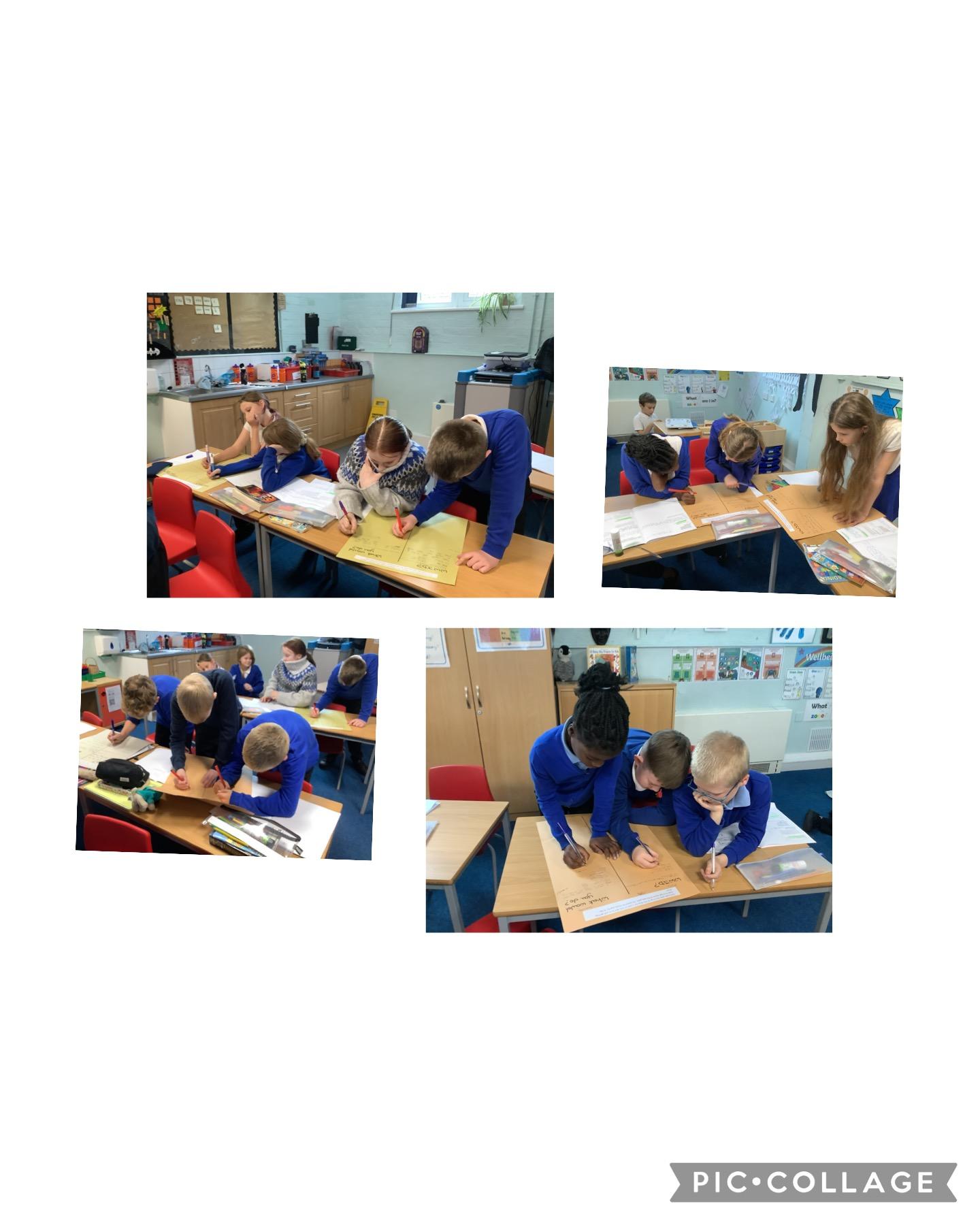 RE day. The children were looking at moral dilemas and deciding what Jesus would do.